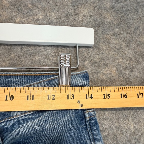 Levi's 501 Patchwork Jeans Womens 27x28 Button Big E Colorblock Blue Black White - Picture 6 of 16